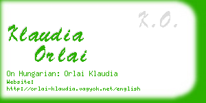 klaudia orlai business card